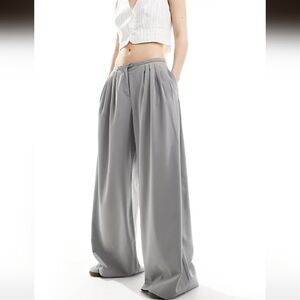 Bershka High Rise Wide Leg Flowy Pants 90s Vibe